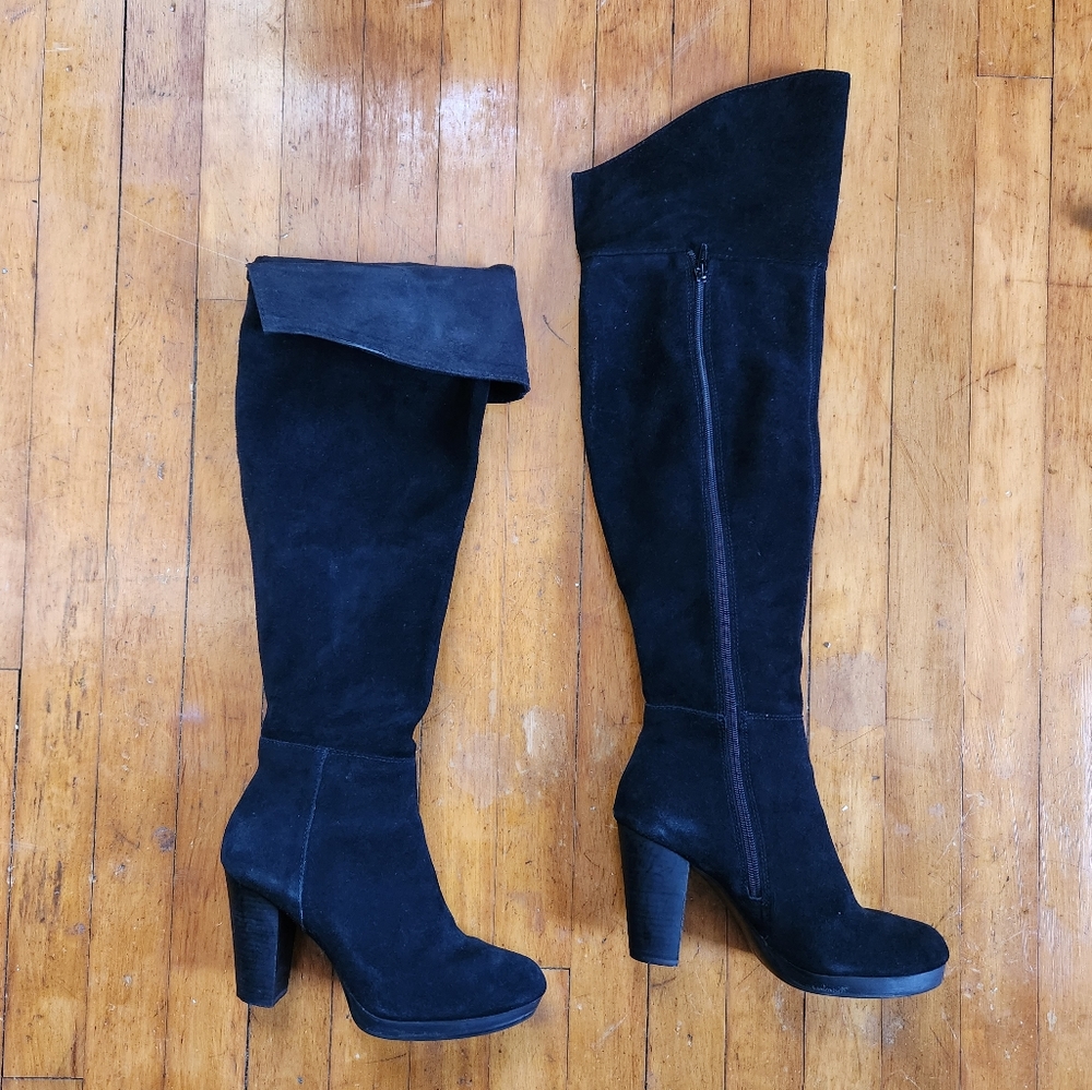 Nine West Nwaloysa Black suede boots Size - Picture 2 of 9